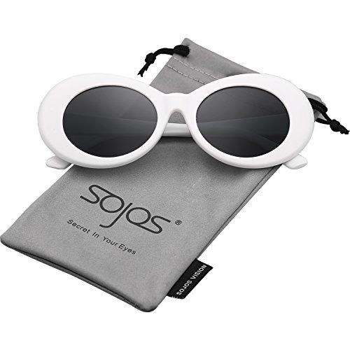 SojoS Clout Goggles Oval Mod Retro Vintage Kurt Cobain Inspired Sunglasses Round Lens SJ2039 With Wh | Amazon (US)