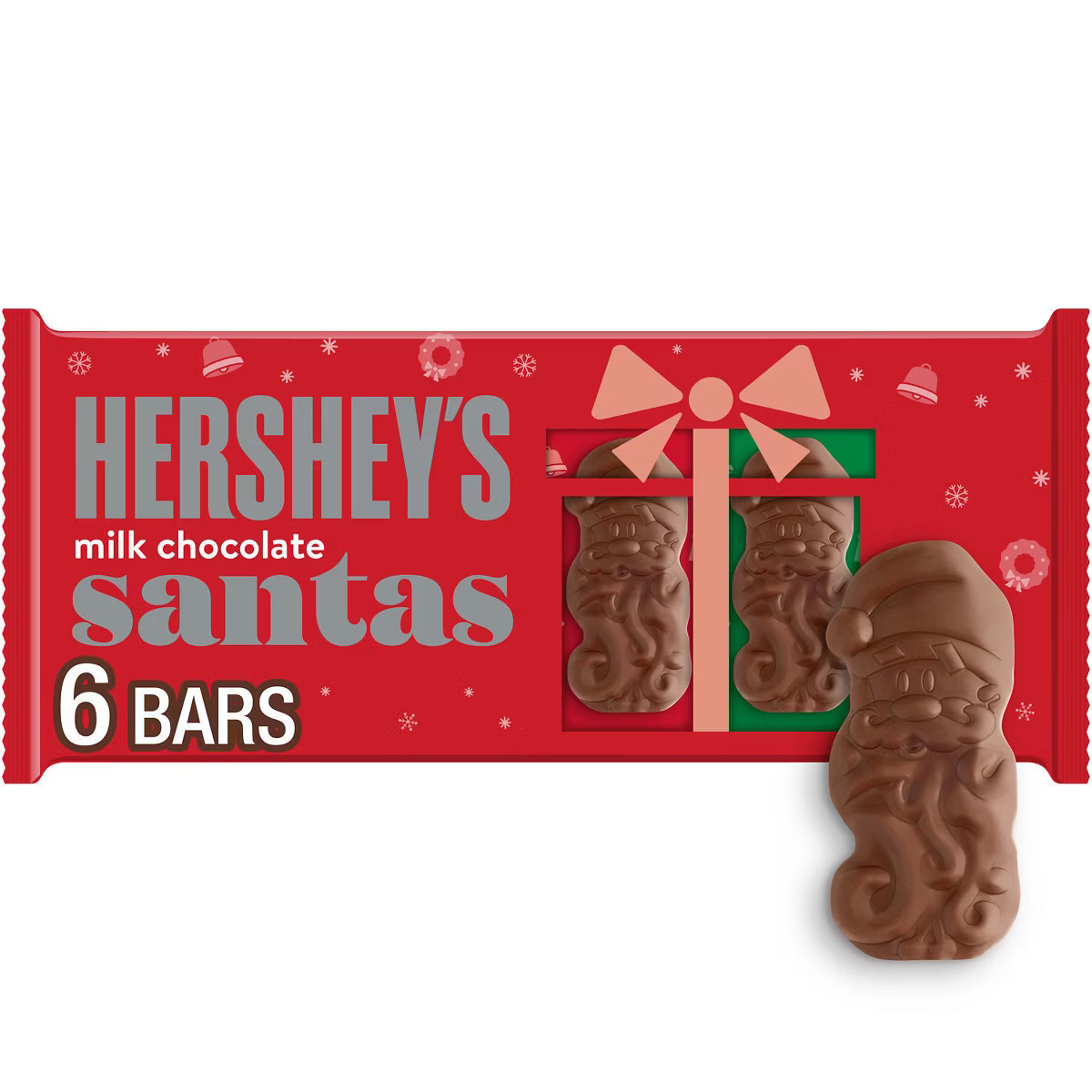 HERSHEY'S Christmas Milk Chocolate Santas Candy - 1.2oz/6ct | Target