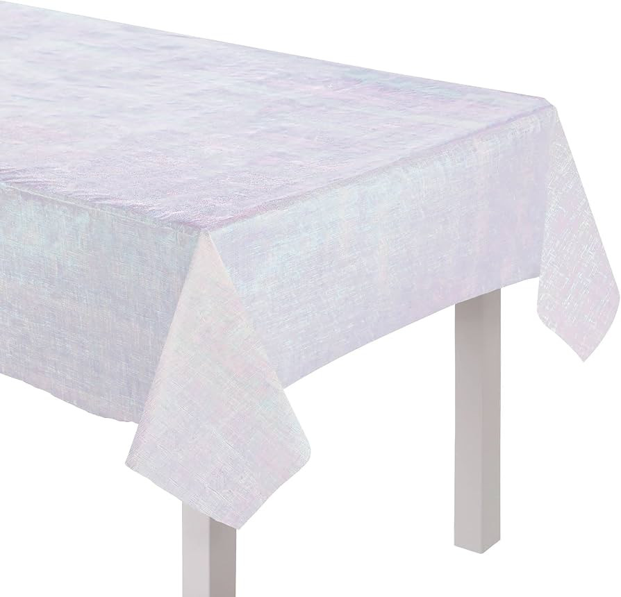 Dazzler Rectangular White Opalescent Disposable Tablecover - 54" x 102" (Pack of 6) - Premium Eas... | Amazon (US)