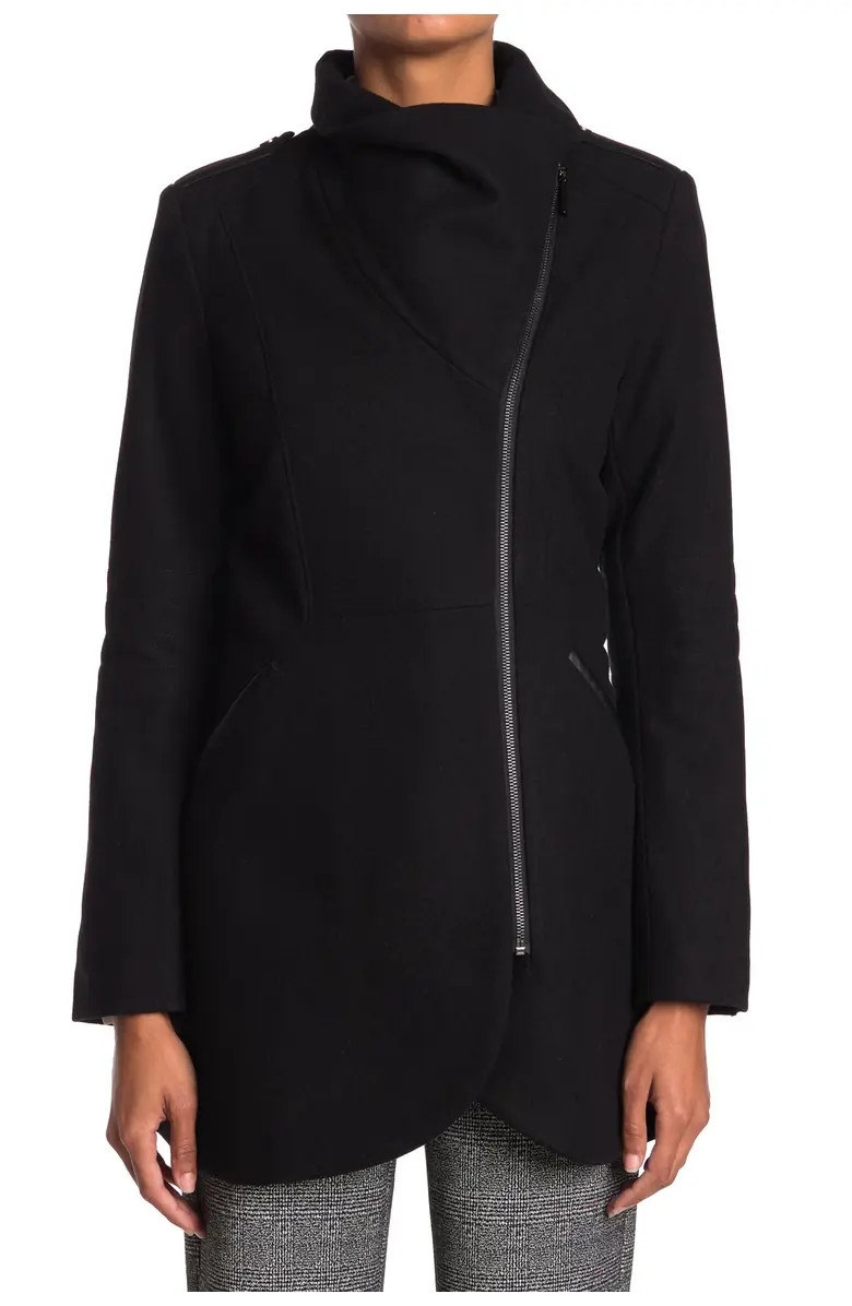 Tulip Hem Asymmetrical Hem Wool Blend Coat | Nordstrom Rack