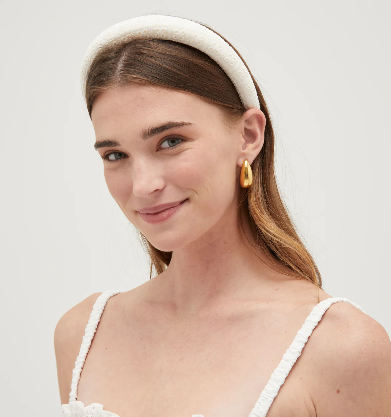 The Alice Headband - White Eyelet | Hill House Home