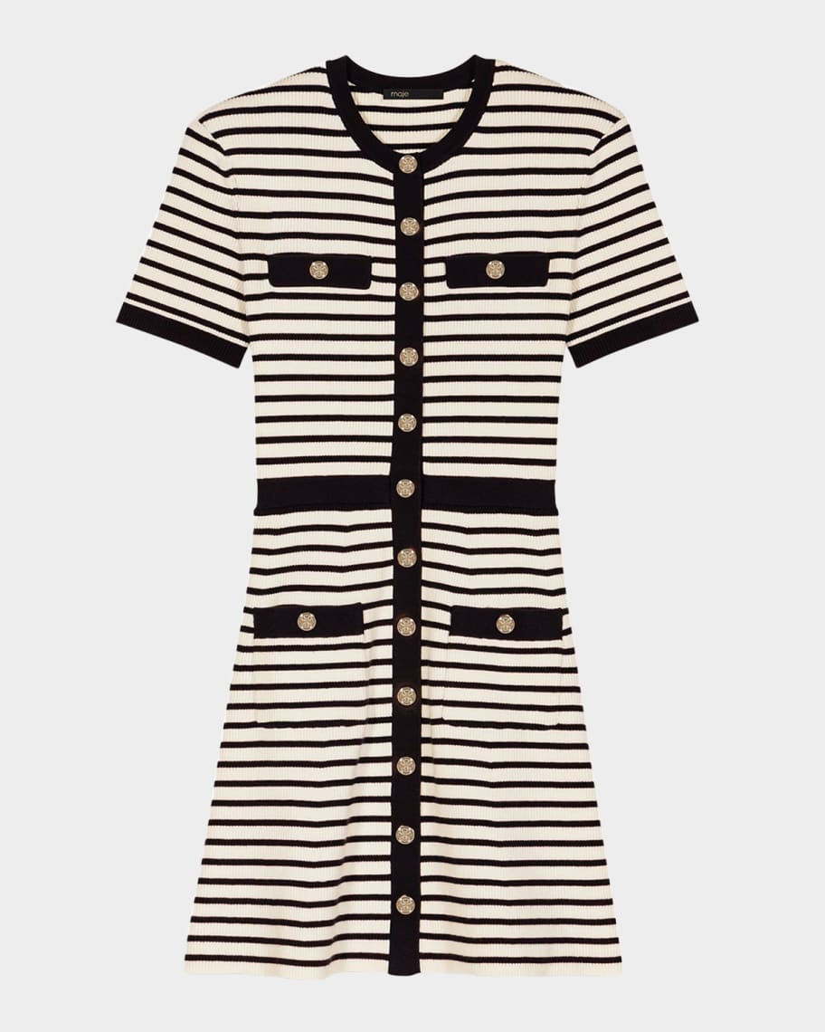 Maje Rirolls Striped Mini Dress | Neiman Marcus