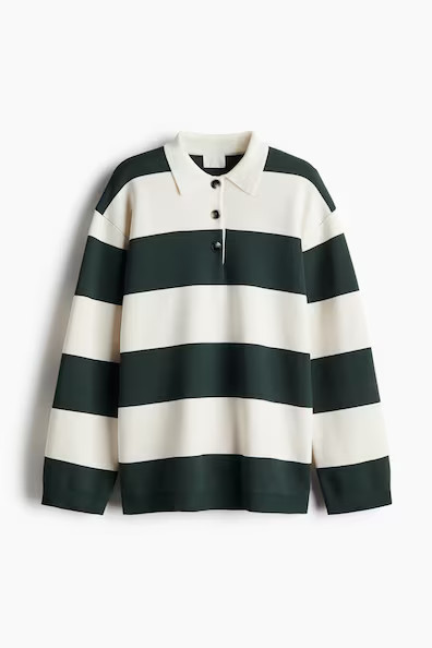 H & M - Fine-Knit Polo Sweater - Green | H&M (US + CA)