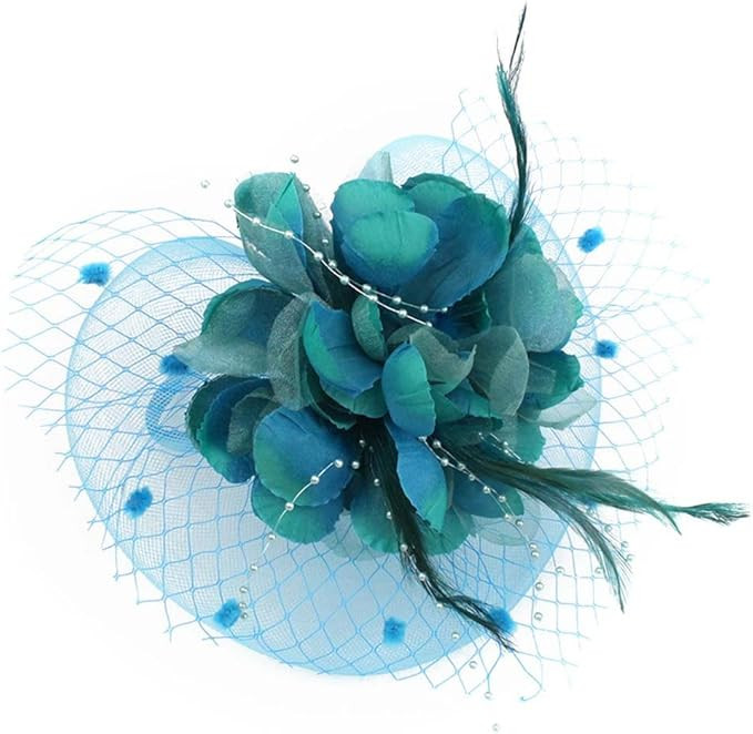 ACTLATI Fascinators Hat for Women Tea Party Headpiece Wedding Cocktail Flower Mesh Feathers Hair ... | Amazon (US)