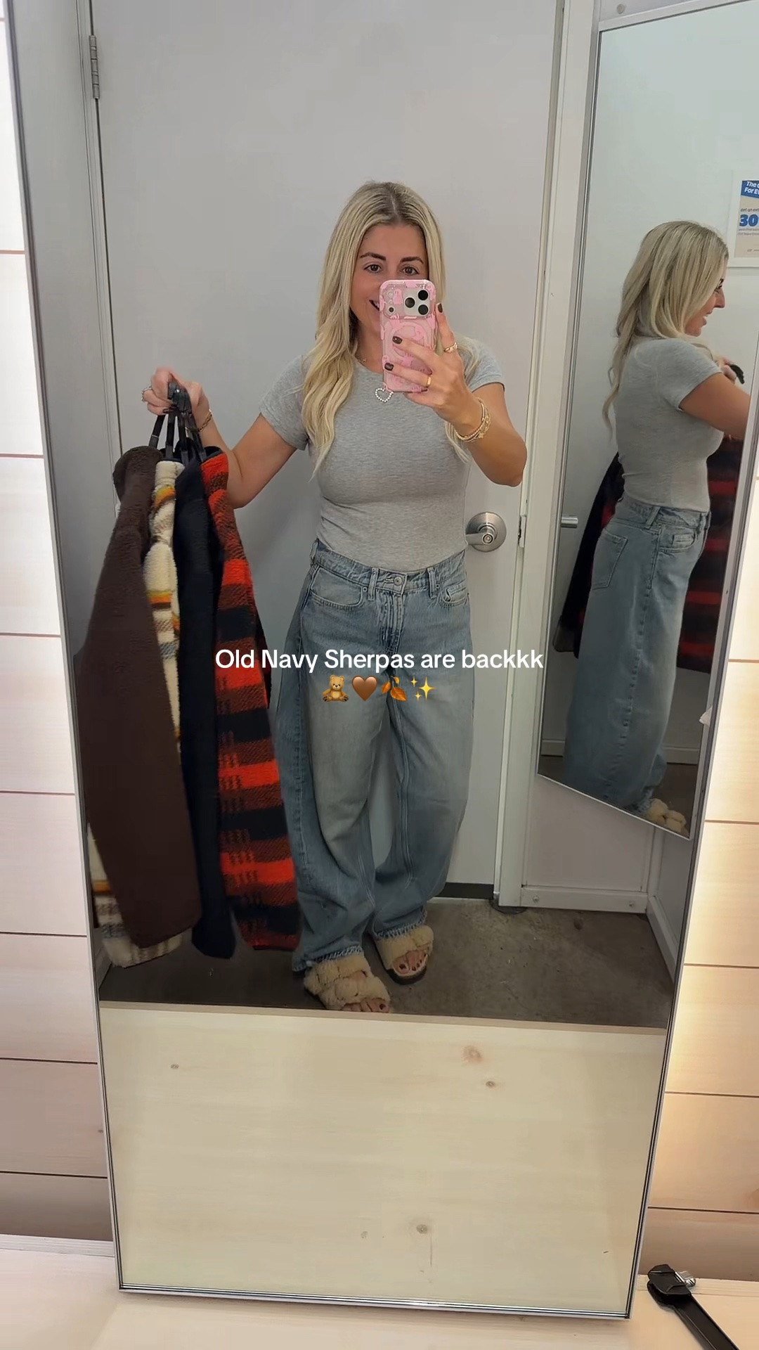 Old navy Sherpas are back!!!
Size xs and small
Barrel Jeans size 0
Birkenstock tts
Fall fashion
Fall outfit