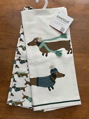 NWT Christmas Holiday Dachshund Dog Kitchen Towels Set of 2  | eBay | eBay US