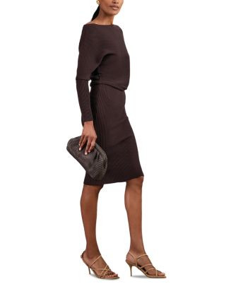 REISS Lara Drape Knitted Bodycon Dress  | Bloomingdale's Women | Bloomingdale's (US)