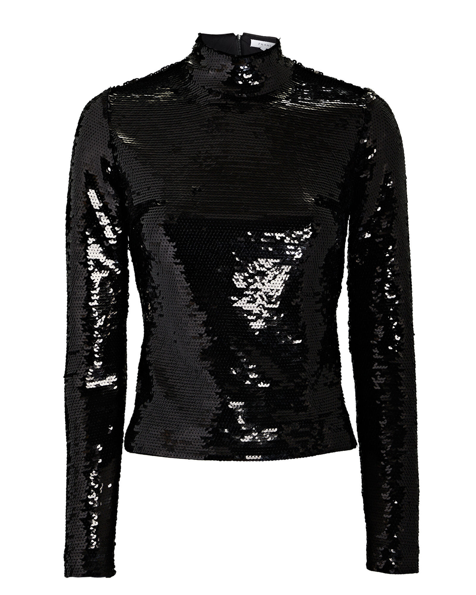 Sequined Jersey Turtleneck Top | INTERMIX