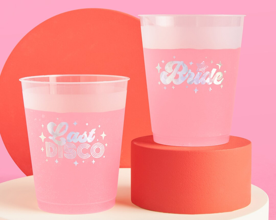 xo, Fetti Bachelorette Party Last Disco Cups - Iridescent, 16 Count, 16 Oz. | Bridal Shower, Enga... | Etsy (US)