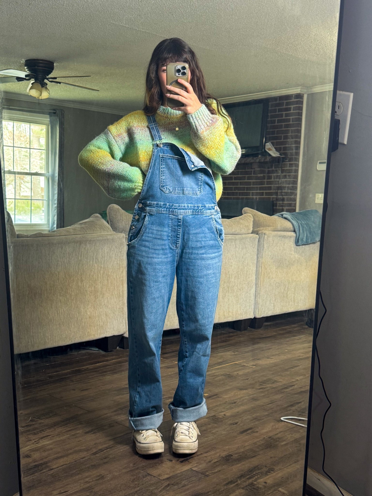Easy and cute spring outfit inspo! I’m loving this colorful sweater right now, paired with these overalls from Walmart! 

#LTKgrwm #LTKmomlife #LTKootd