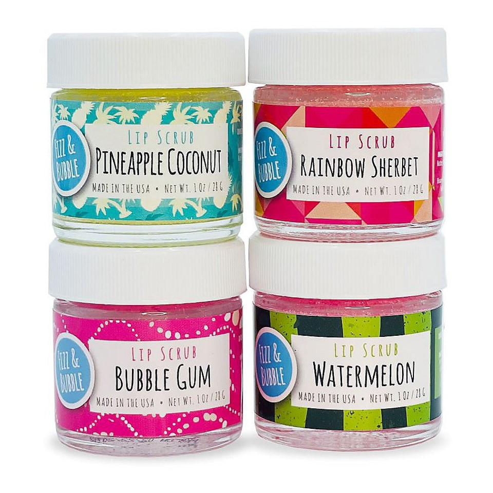 Fizz & Bubble Lip Scrub 4 Pack Set - Includes Pineapple Coconut, Watermelon, Rainbow Sherbet and ... | Walmart (US)