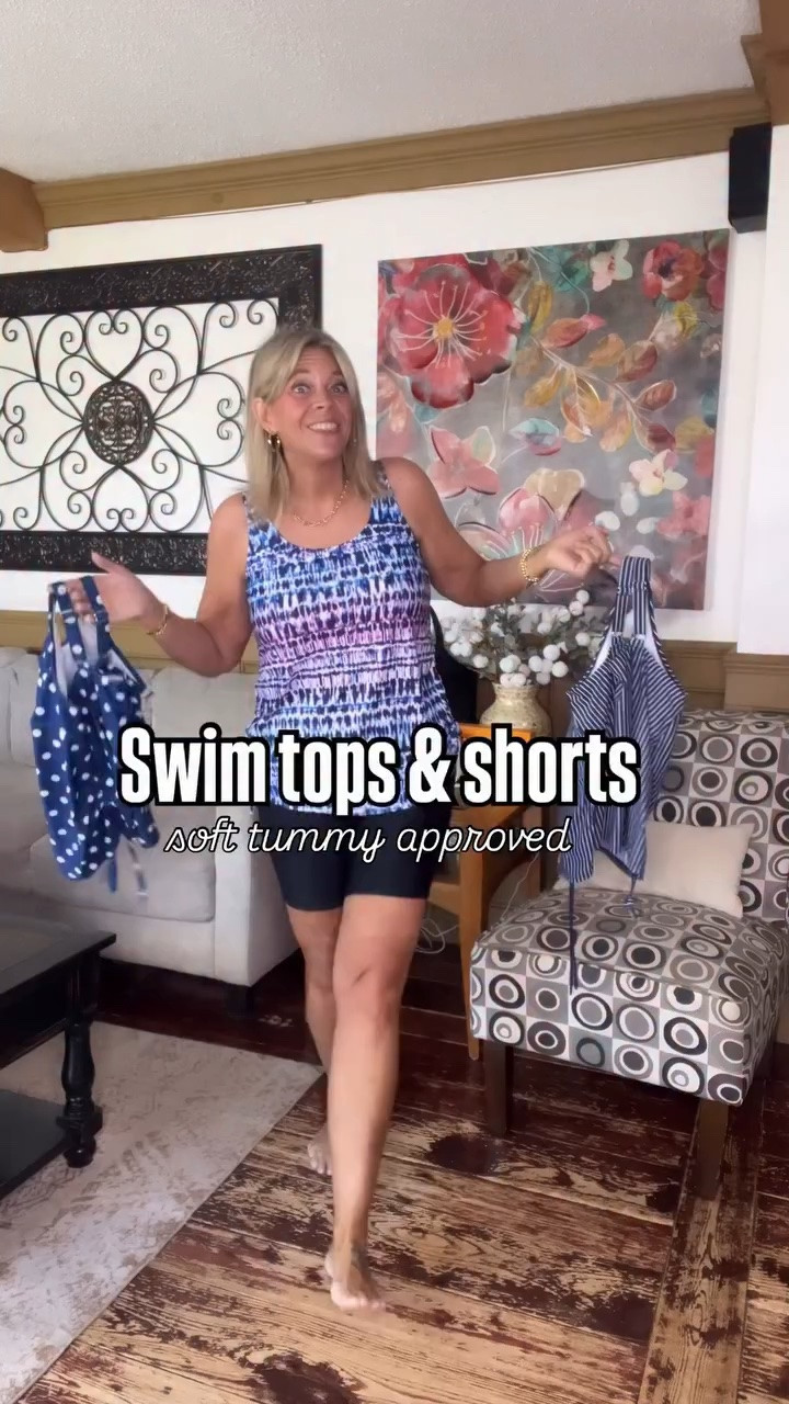 These soft tummy approved swim tops are perfect for those who want more coverage in their two pieces🌊☀️The shorts are high waisted and don’t dig in to my upper thighs.

#LTKOver40 #LTKSwim #LTKMidsize