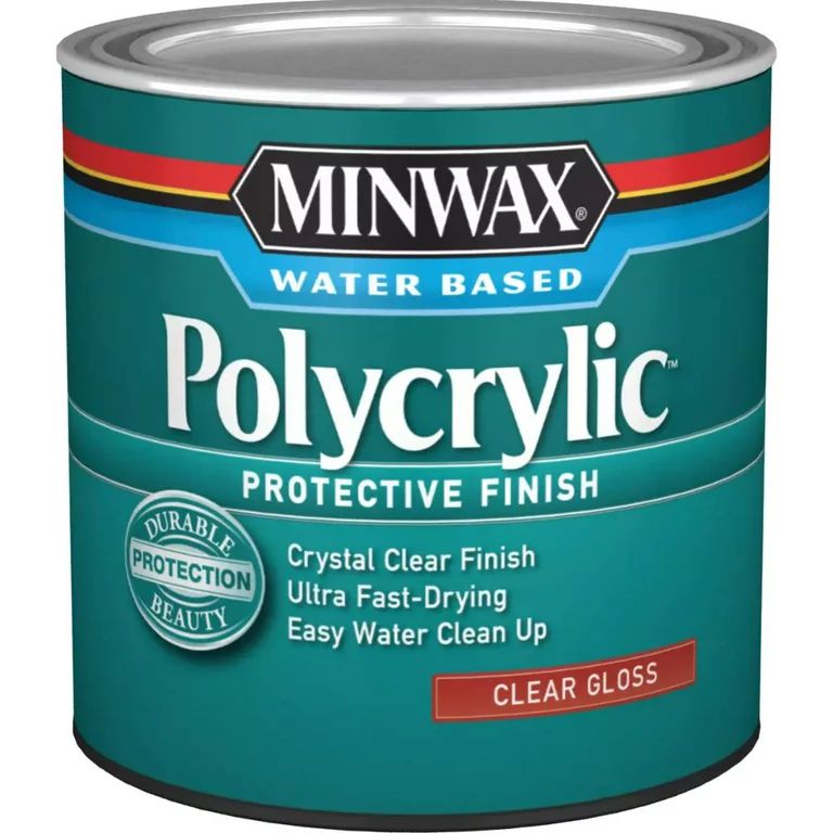 Minwax Polycrylic Protective Finish, Gloss, Clear, 1/2 Pint | Walmart (US)