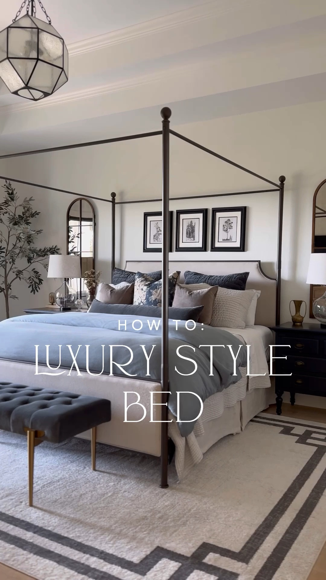 How I make my luxury style bed! My duvet cover and quilt are the softest fabric ever! Lightweight, wash well and pillowy soft! And I have just one duvet insert here, the ultra plush!

Duvet cover: Stormy Blue
Quilt: Frost Gray

bedroom decor, lumbar pillow, throw pillow, canopy bed, end of bed bench, black nightstands, olive tree, bed skirt

#LTKstyletip #LTKVideo #LTKhome