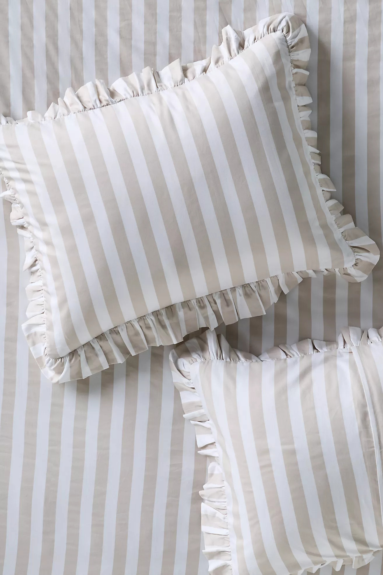 Maeve Cotton Striped Ruffle Printed Shams, Set of 2 | Anthropologie (US)