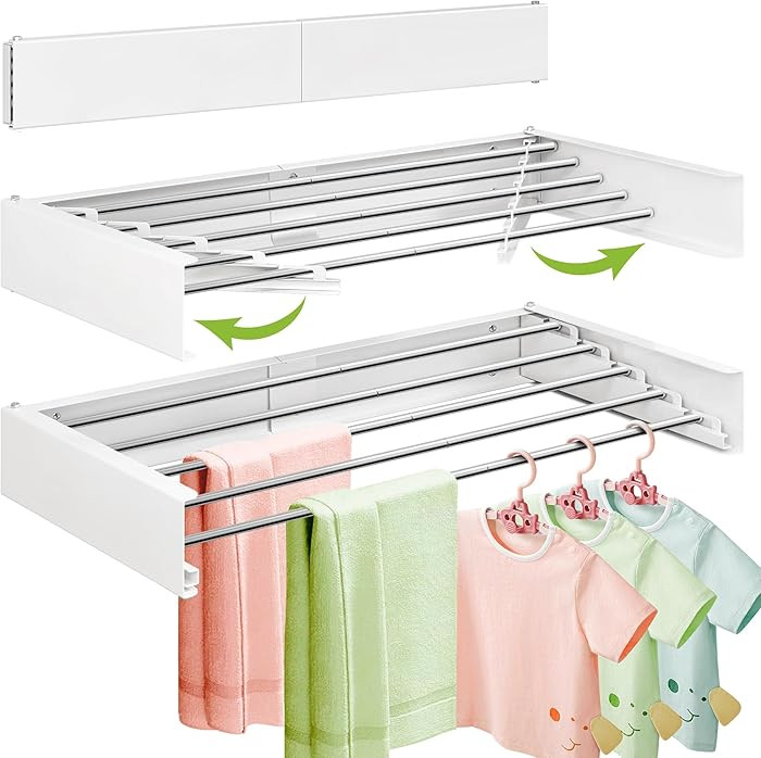 ZdwCyl Wall Mounted Drying Rack,32 inches,Foldbale, Clothes Drying Rack,Laundry Drying Rack Wall ... | Amazon (US)