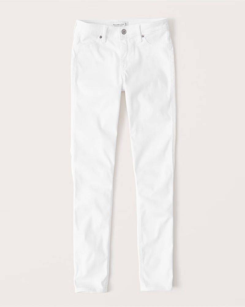 Abercrombie & Fitch Women's Mid Rise Jean Leggings in White - Size 31 | Abercrombie & Fitch (US)