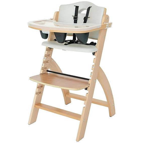 Abiie Beyond Junior Wooden High Chair with Tray - Adjustable and Convertible High Chair for Babie... | Amazon (US)