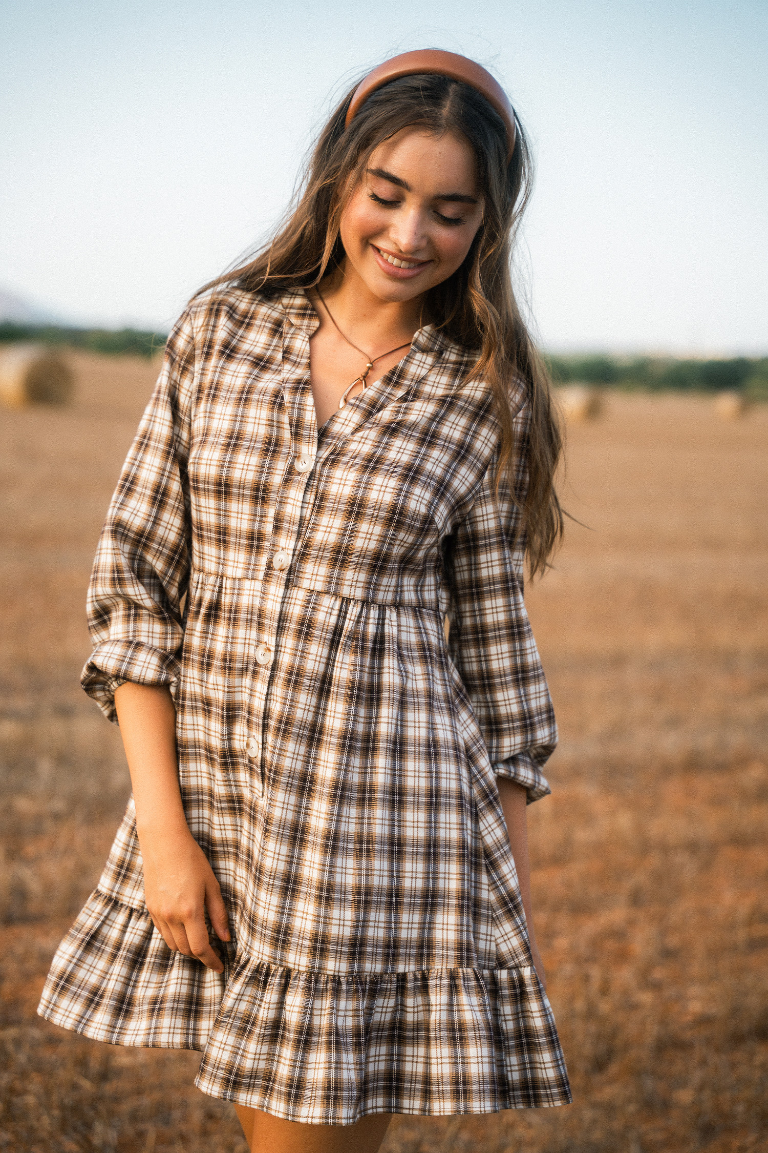 Soft Autumn Plaid Mini Dress | Cupshe US