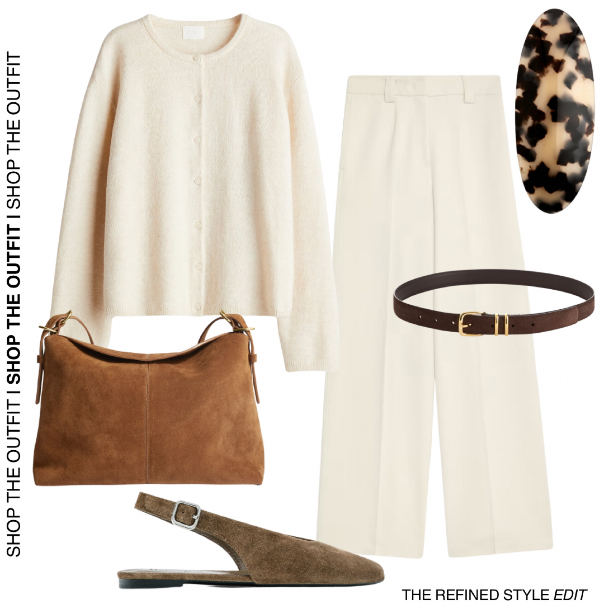 A cosy white and brown autumn outfit 🍁

Including cream cardigan, cream tailored trousers, brown suede handbag, brown slingback shoes, brown suede belt and brown hair lip 

#LTKautumn #LTKuk #LTKstyletip