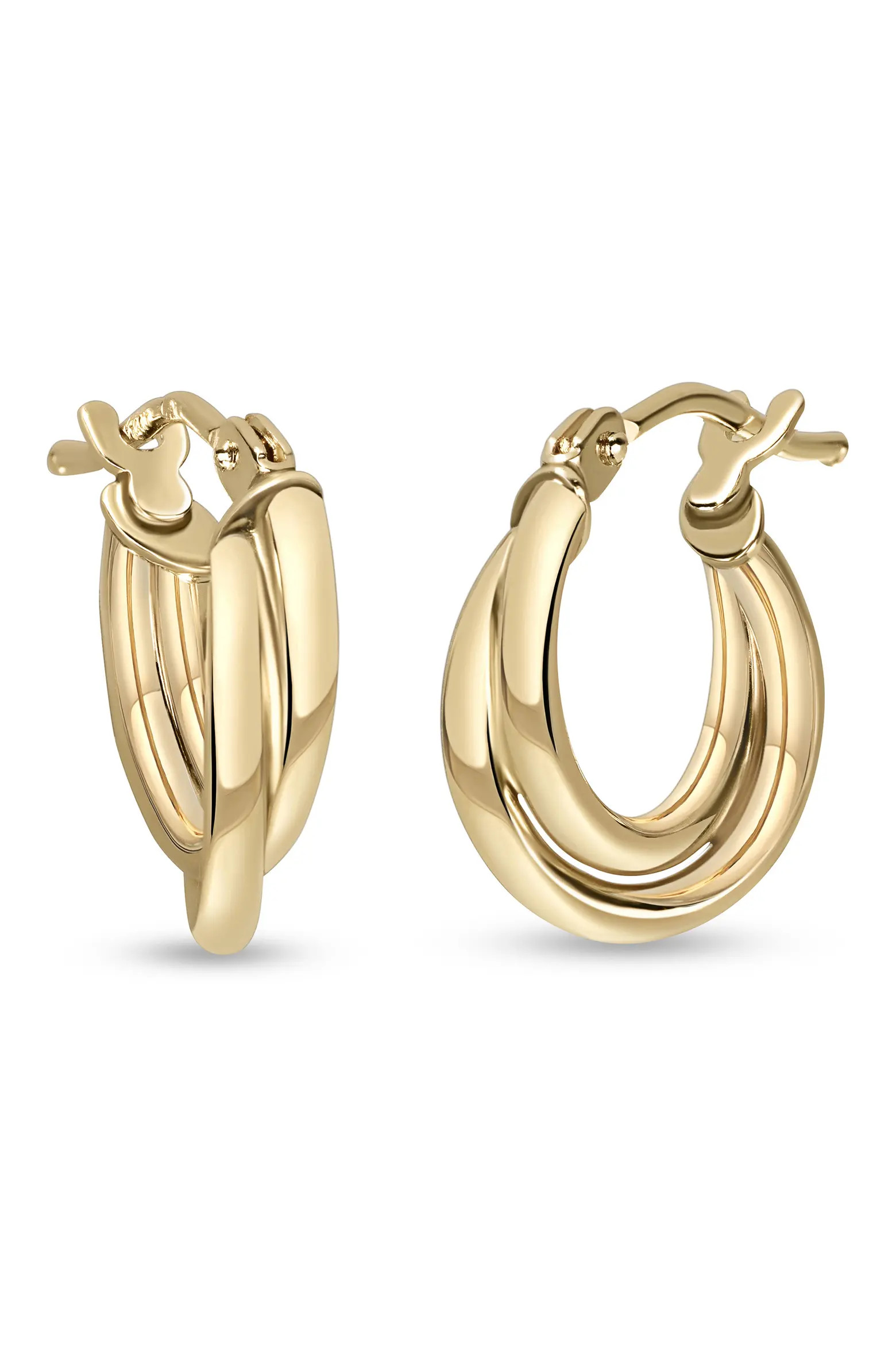 14K Gold Overlap Hoop Earrings (Women) | Nordstrom | Nordstrom
