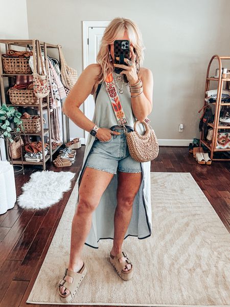 This top is so fun! I love the high low look. It’s so cute over shorts, denim mini skirts and jeans! 
Top M
Shorts TTS
Sandals TTS 
✨watchband save with code MANDIE


#LTKFindsUnder50 #LTKOver40 #LTKStyleTip