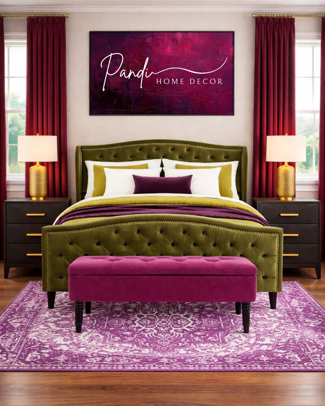 Deep jewel tones make this bedroom feel rich, bold, and luxurious 💜💚 Velvet textures, gold accents, and layered colors create a space that feels warm and dramatic.
#LuxuryBedroom #JewelTones #BedroomDecor #VelvetBed #BoldInteriors #BedroomInspo #HomeDecor 

 #LTKHome