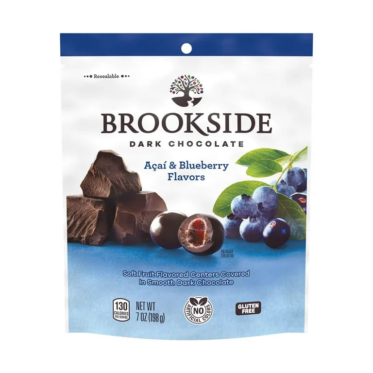 Brookside Dark Chocolate, Acai and Blueberry Flavored Snacking Chocolate, Bag 7 oz | Walmart (US)
