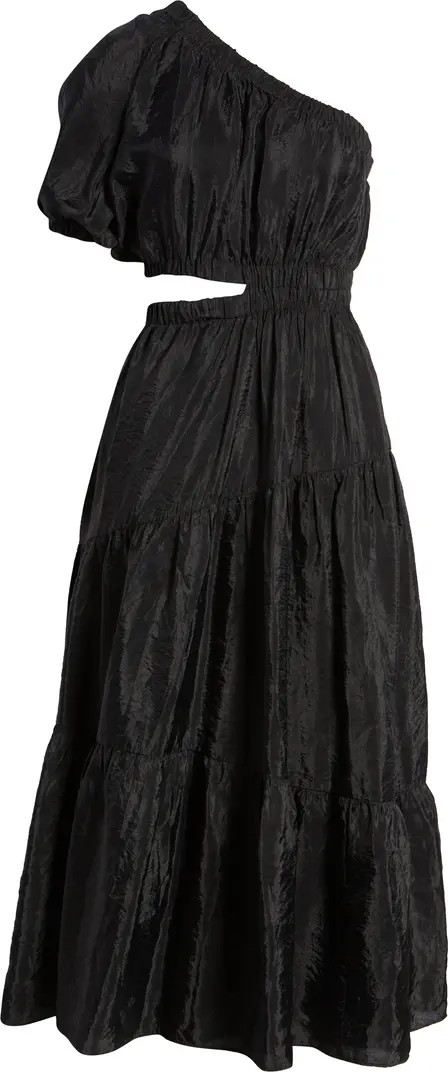 MOON RIVER One-Shoulder Cutout Midi Dress | Nordstrom | Nordstrom