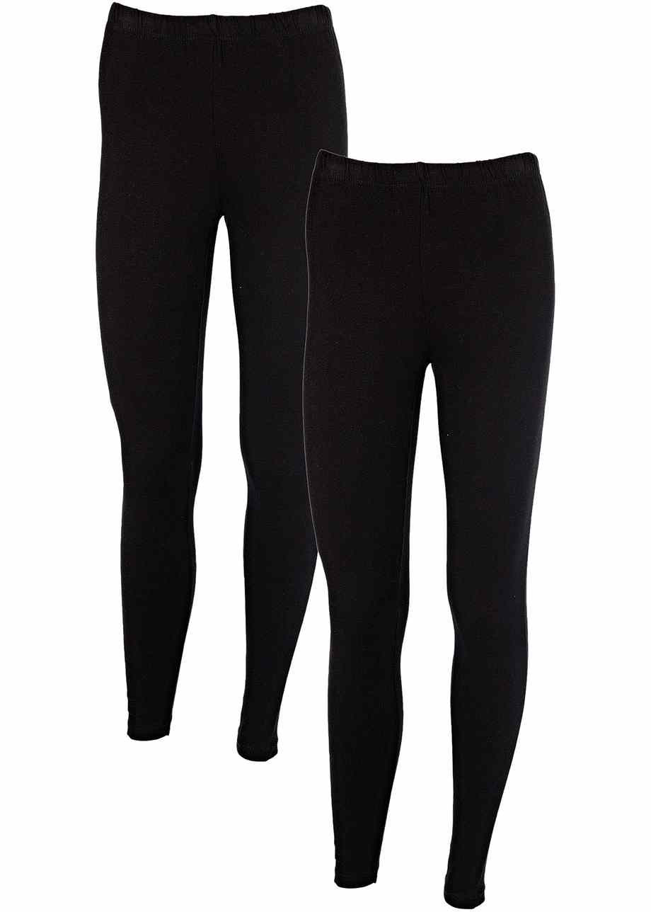 Deux leggings avec taille extensible normale confortable - noir + noir | Bonprix FR