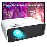 Projector, GooDee WiFi Mini Projector with Projector Screen, 7000L Synchronize Wireless Video Projec | Amazon (US)