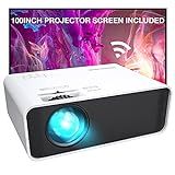 Projector, GooDee WiFi Mini Projector with Projector Screen, 7000L Synchronize Wireless Video Projec | Amazon (US)