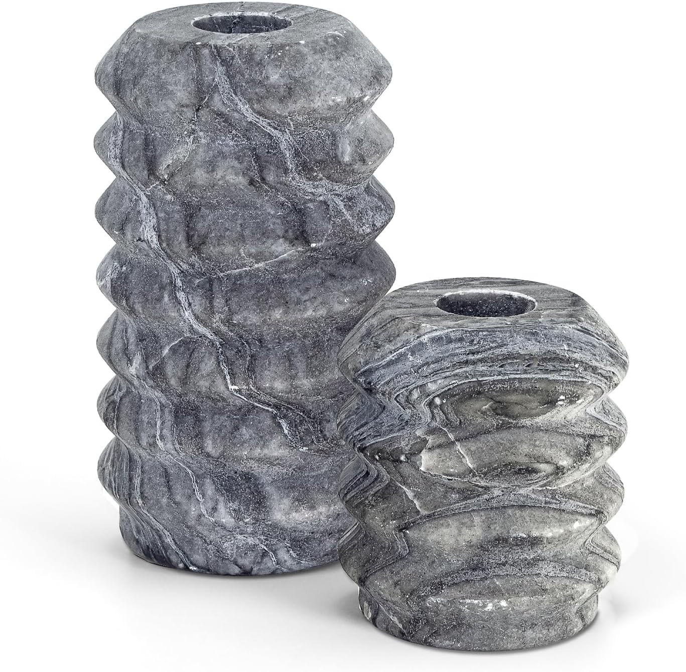 Candle Holders True Natural Travertine Stone 0.4" Thick Set of 2 Premium Marble Candlestick Holde... | Walmart (US)