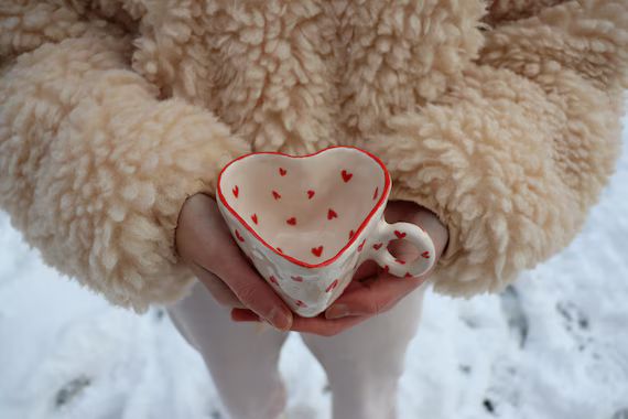 Ceramic Heart Mug  Handmade Ceramic Love Mug - Etsy | Etsy (US)