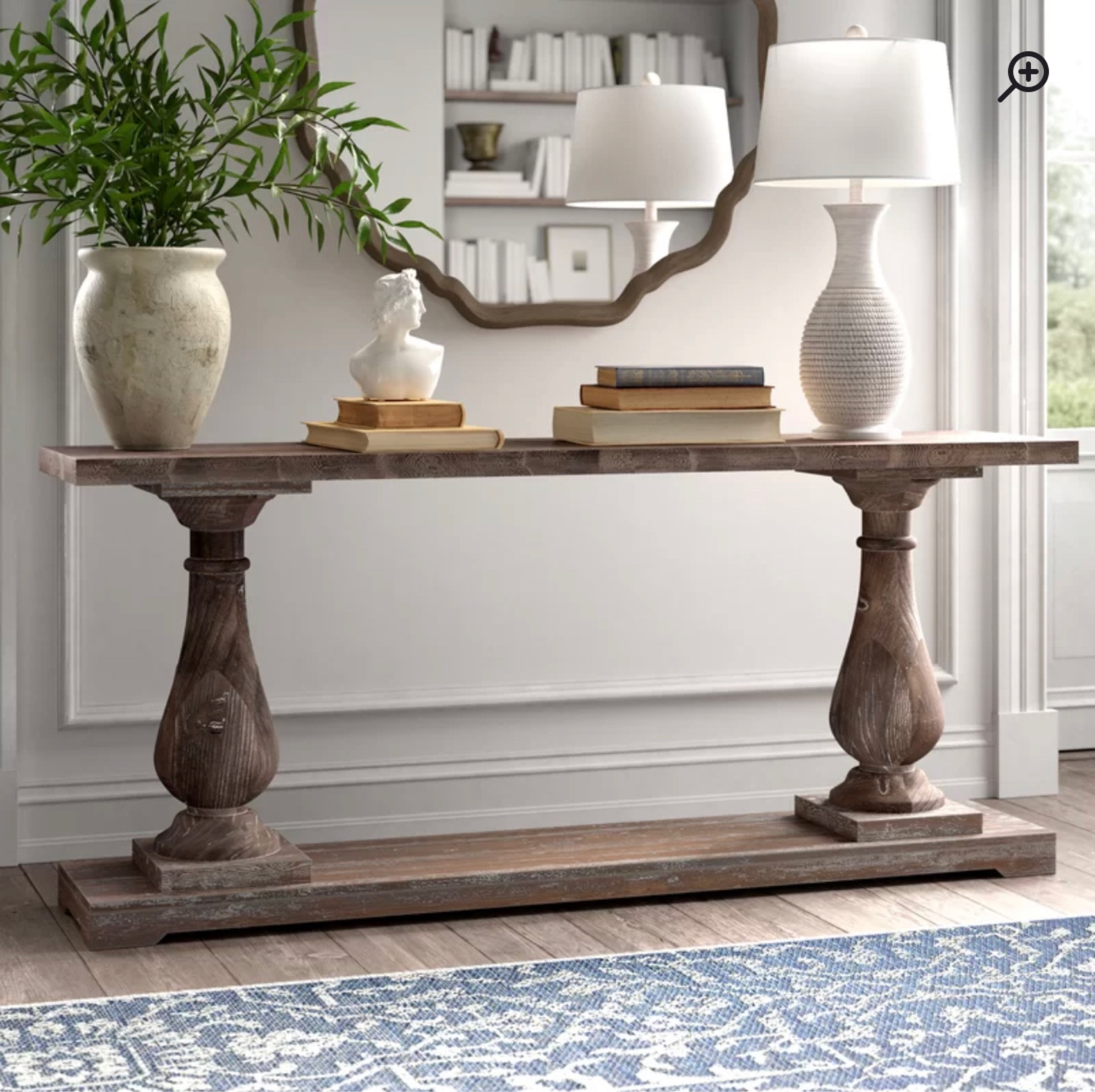 Our new entry console. I originally wanted a console table that felt more like a sideboard with cabinets to store items. Since we have quite a bit of storage in our home I opted to keep the entry feeling light and airy, and open by not in closing anything in cabinet doors and instead using this pillar style. This was 1/3 cost of everything else I considered also!! #entry #consolerable #entryrable #foyer 

#LTKhome #LTKstyletip