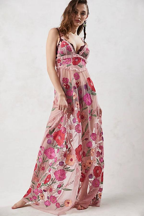 For Love & Lemons Kaylee Maxi Dress by For Love & Lemons at Free People, Pink, L | Free People (Global - UK&FR Excluded)