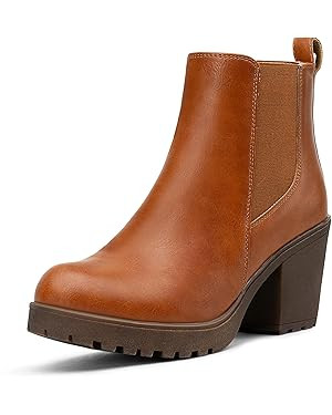 Vepose Women's 999 Fashion Platform Chunky Low Heel Chelsea Boots Ankle Booties | Amazon (US)