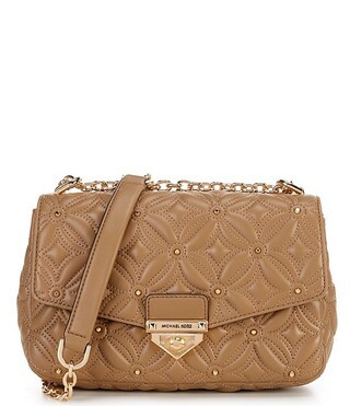 Soho Floral Quilted Leather Foldover Studded Shoulder Bag | Dillard's