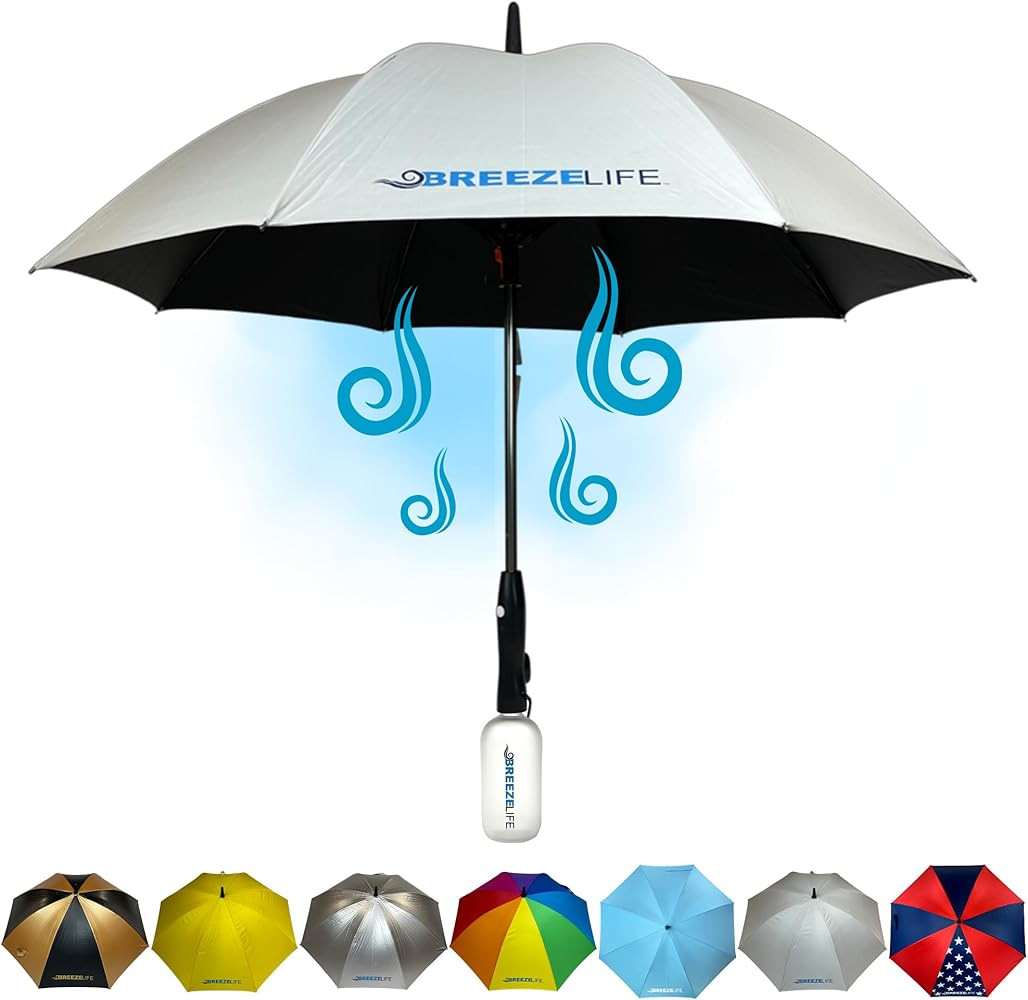 Breeze Life Rechargeable Mister Breeze, Sun Umbrella with Fan and Mister, Umbrella Mister with Bu... | Amazon (US)