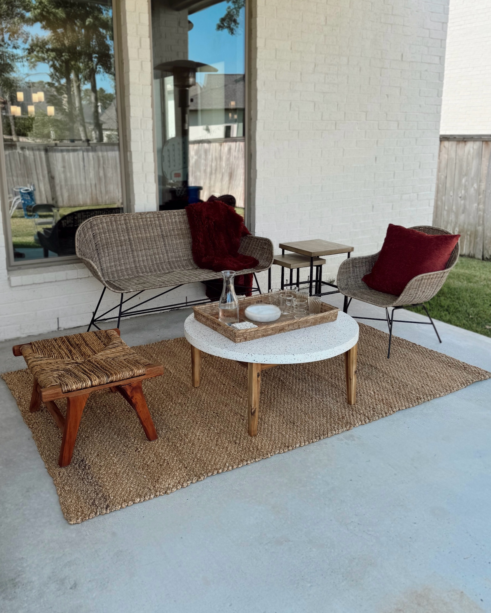 We love our new patio!! If you live in a hot state like us then you know Fall is our Summer😅🙌🏼 when we actually get to enjoy being outside! Our patio is on the smaller side so I love that these pieces aren’t bulky and they’re fantastic quality. 

Patio refresh, home decor, patio furniture, home design, outdoor furniture, bench, ottoman, rug, lounge chair, coffee table, side table, serving tray, fall home style, fall home into, patio importation, new furniture

#LTKStyleTip #LTKHome #LTKSeasonal