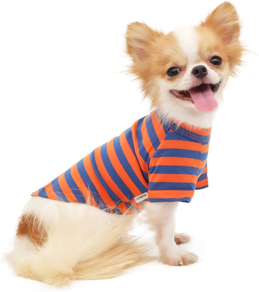 LOPHIPETS 100% Breathable Cotton Striped Dog Tee Shirt T-Shirt for Small Dogs Chihuahua Puppy Clo... | Amazon (US)