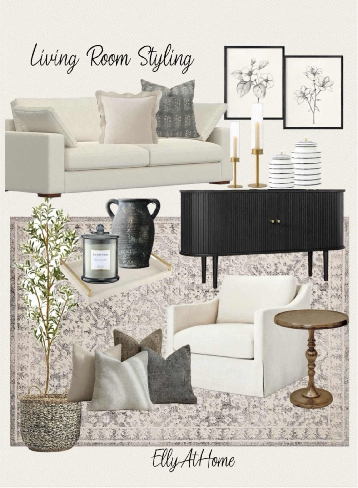 Winter Living room neutral styling. Sofa, accent chair on sale at Target, black cabinet, side table, pillow, home decor accessories. Amazon home, Target, Free shipping. 

#LTKHome #LTKFindsUnder50 #LTKSaleAlert