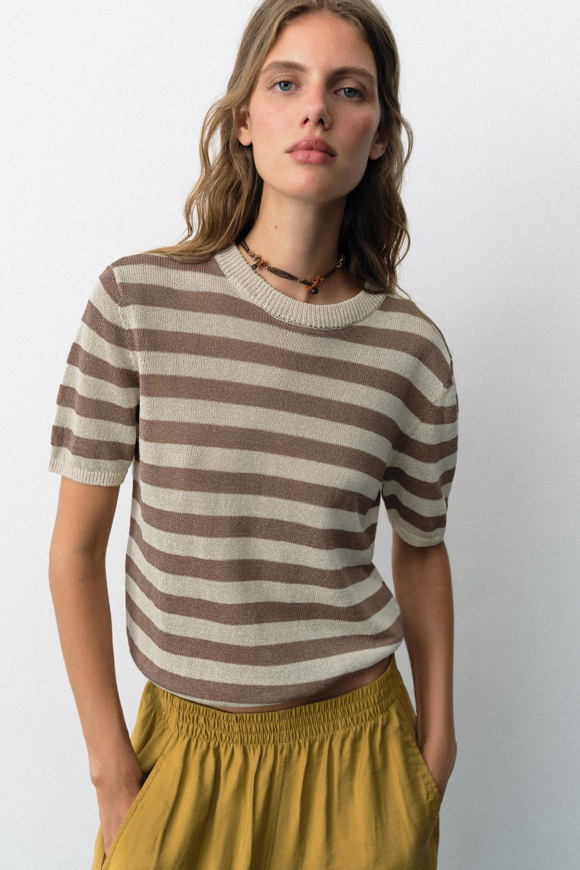 SHORT SLEEVE KNIT TOP | Zara US