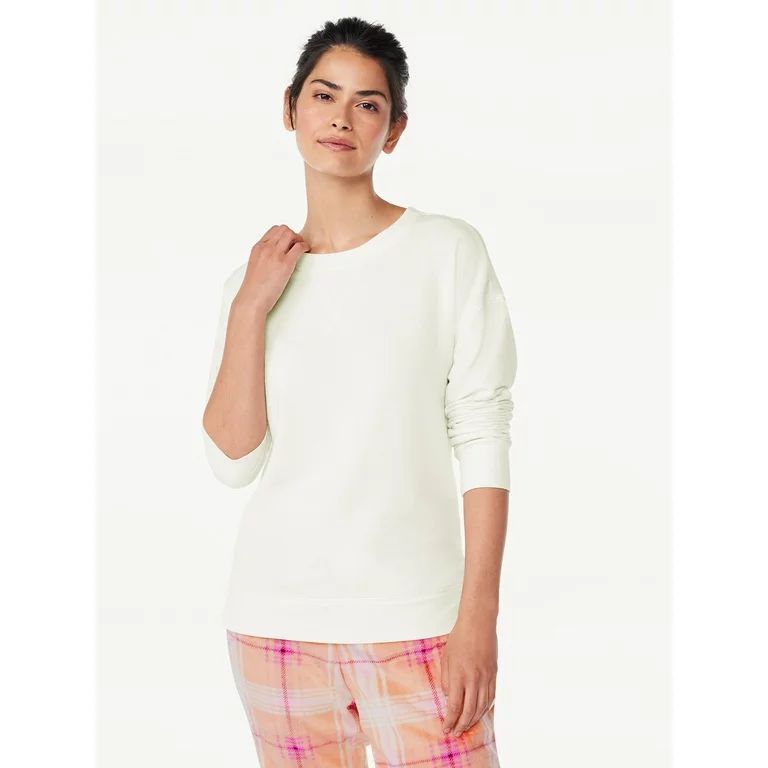 Joyspun Women's French Terry Sleep Top with Long Sleeves, Sizes XS to 3X | Walmart (US)