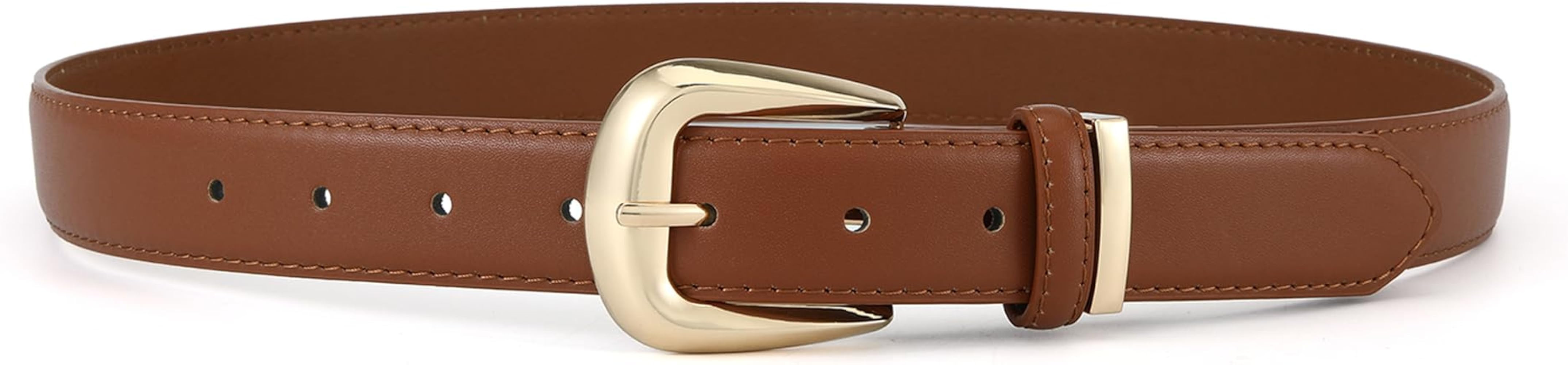 Earnda Women's Casual Belt for Jeans Pants Faux Leather Ladies Waist Belts for Dresses with Gold/... | Amazon (US)