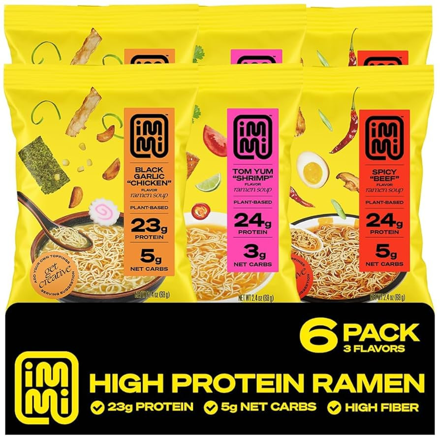 immi Ramen Variety Pack – Bold Flavors, Better Noodles – High Protein, Low Carb, Plant Based ... | Amazon (US)
