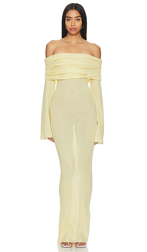 SEROYA Galleria Maxi Dress in Lemon. - size S | Revolve Clothing (Global)