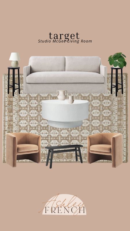 Cozy living room all available at Target!

Off white sofa, round coffee table,  velvet upholstery, black accents, geo rug, studio McGee 

#LTKStyleTip #LTKHome