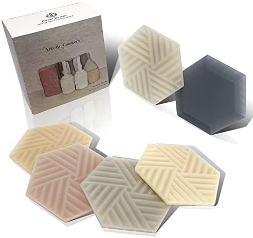 Set of 6 Coasters for Drinks | Great Housewarming Gift | Six Morandi Colors, Tabletop Protection, Di | Amazon (US)