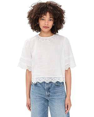 FRAME Women's The Embroidered Top | Amazon (US)